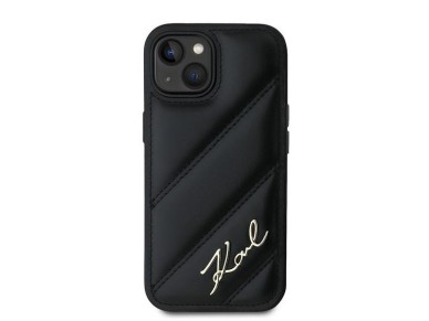 Funda Karl Lagerfeld Diagonal Quilted Script para iPhone 15 Plus / 14 Plus - negra Funda Karl Lagerfeld Diagonal Quilted Script para iPhone 15 Plus / 14 Plus - negra