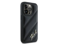 Karl Lagerfeld Diagonal Quilted Script case for iPhone 14 Pro - black Karl Lagerfeld Diagonal Quilted Script case for iPhone 14 Pro - black