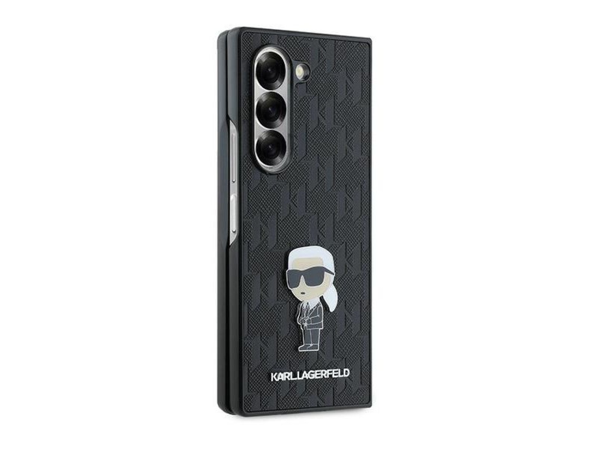 Karl Lagerfeld Saffiano Ikonik Pin Case for Samsung Galaxy Z Fold 6 - Black