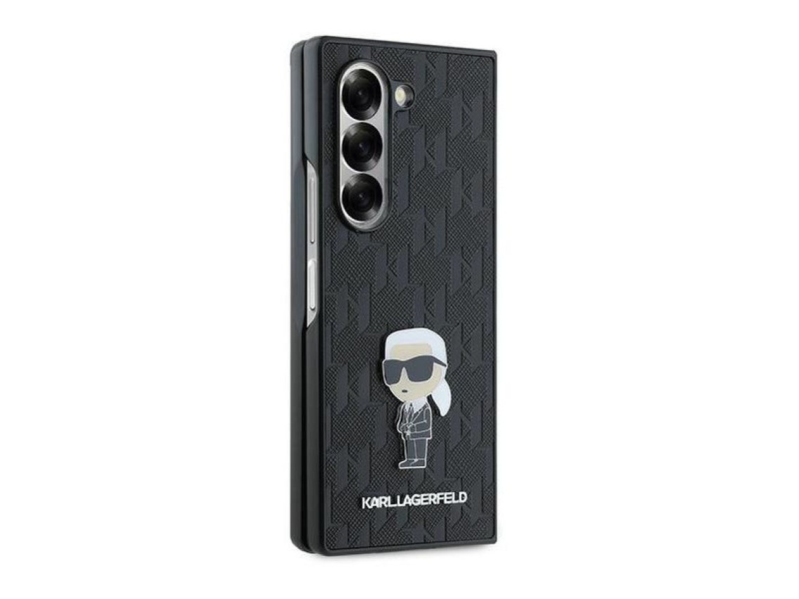 Karl Lagerfeld Saffiano Ikonik Pin Case for Samsung Galaxy Z Fold 6 - Black