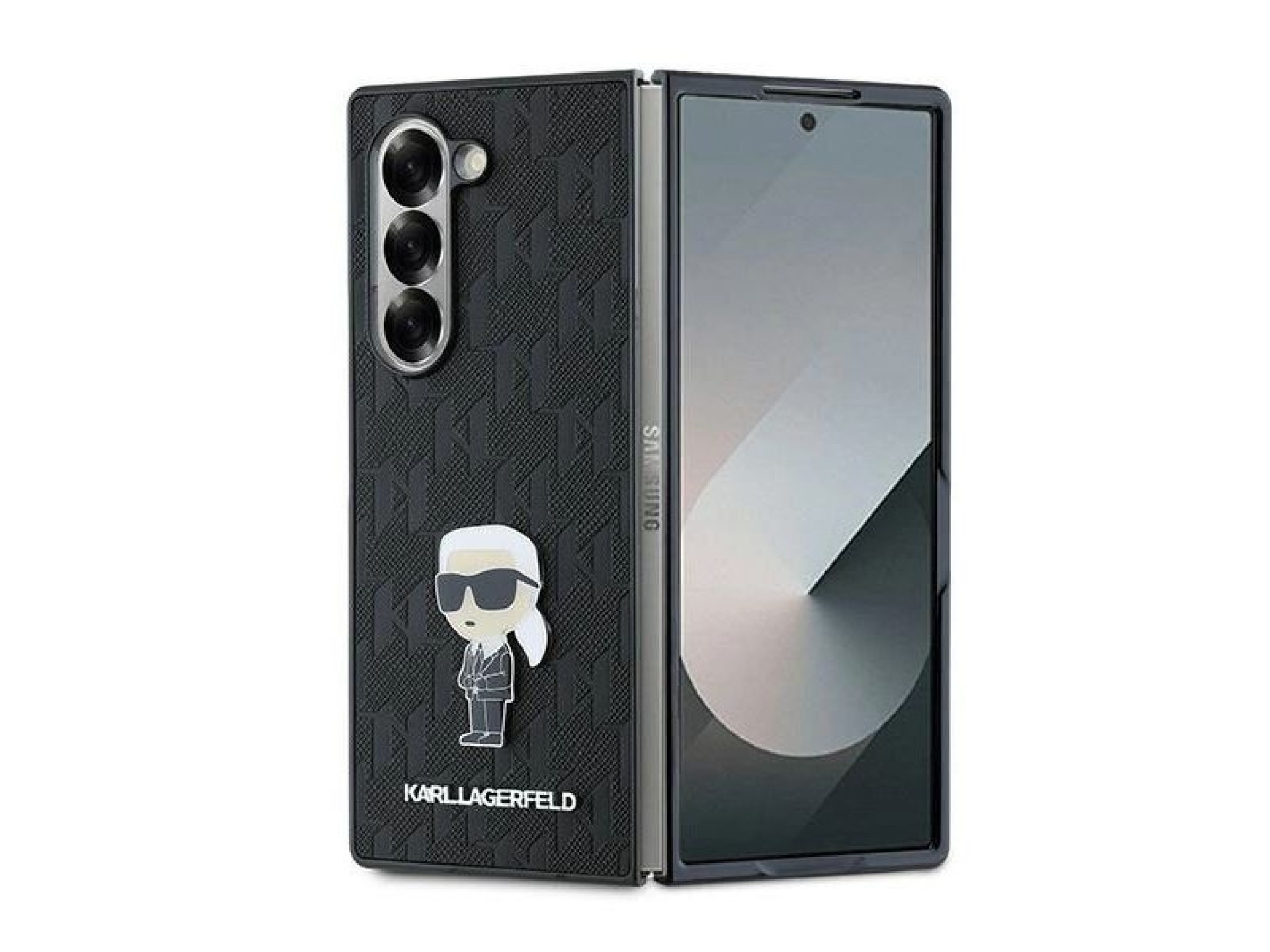 Karl Lagerfeld Saffiano Ikonik Pin Case for Samsung Galaxy Z Fold 6 - Black
