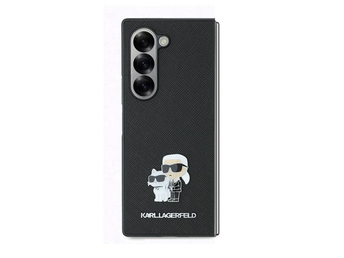 Karl Lagerfeld Saffiano Metal Pin Case for Samsung Galaxy Z Fold 6 - Black