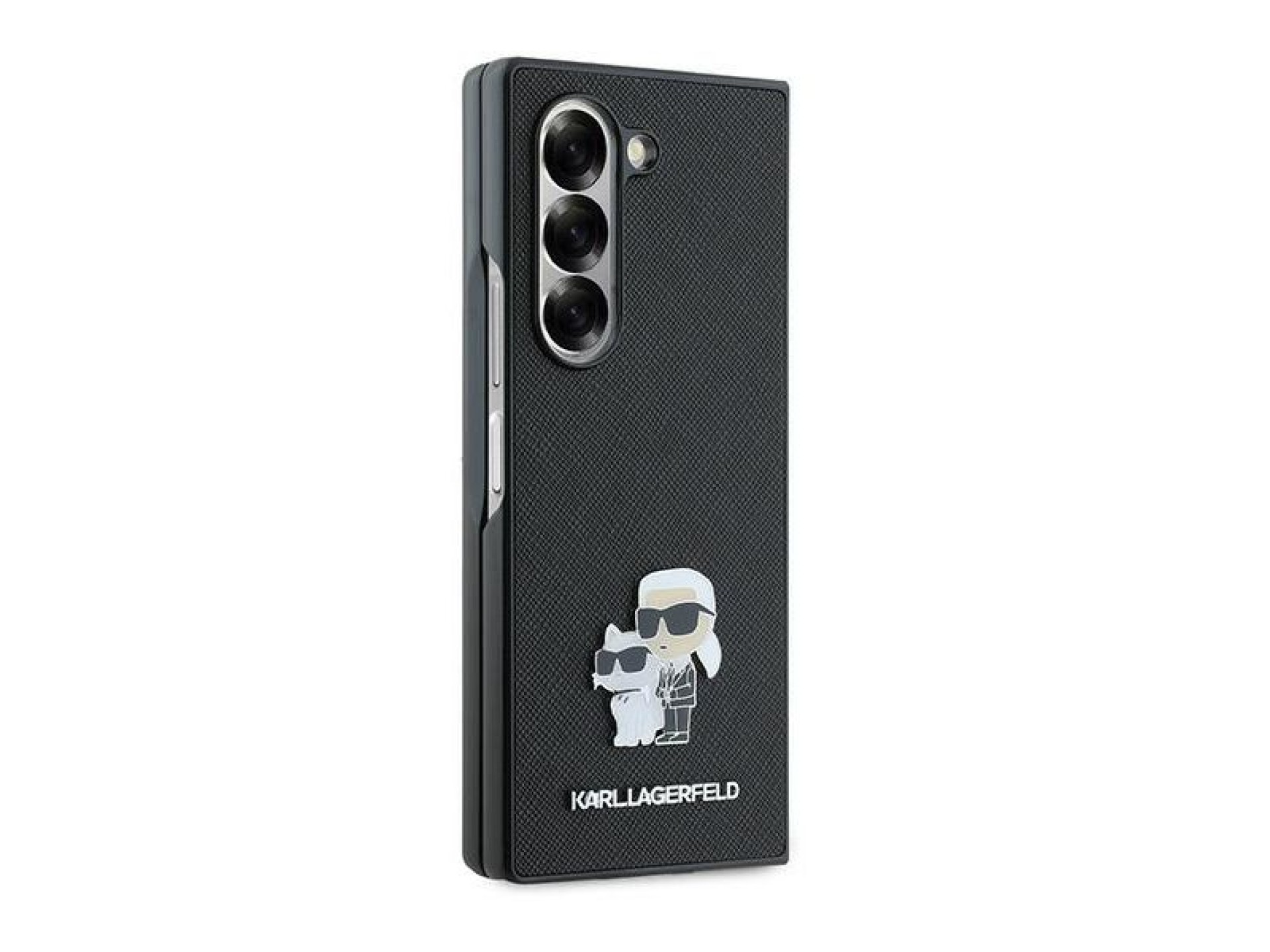 Karl Lagerfeld Saffiano Metal Pin Case for Samsung Galaxy Z Fold 6 - Black