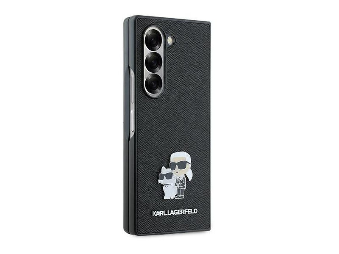 Karl Lagerfeld Saffiano Metal Pin Case for Samsung Galaxy Z Fold 6 - Black
