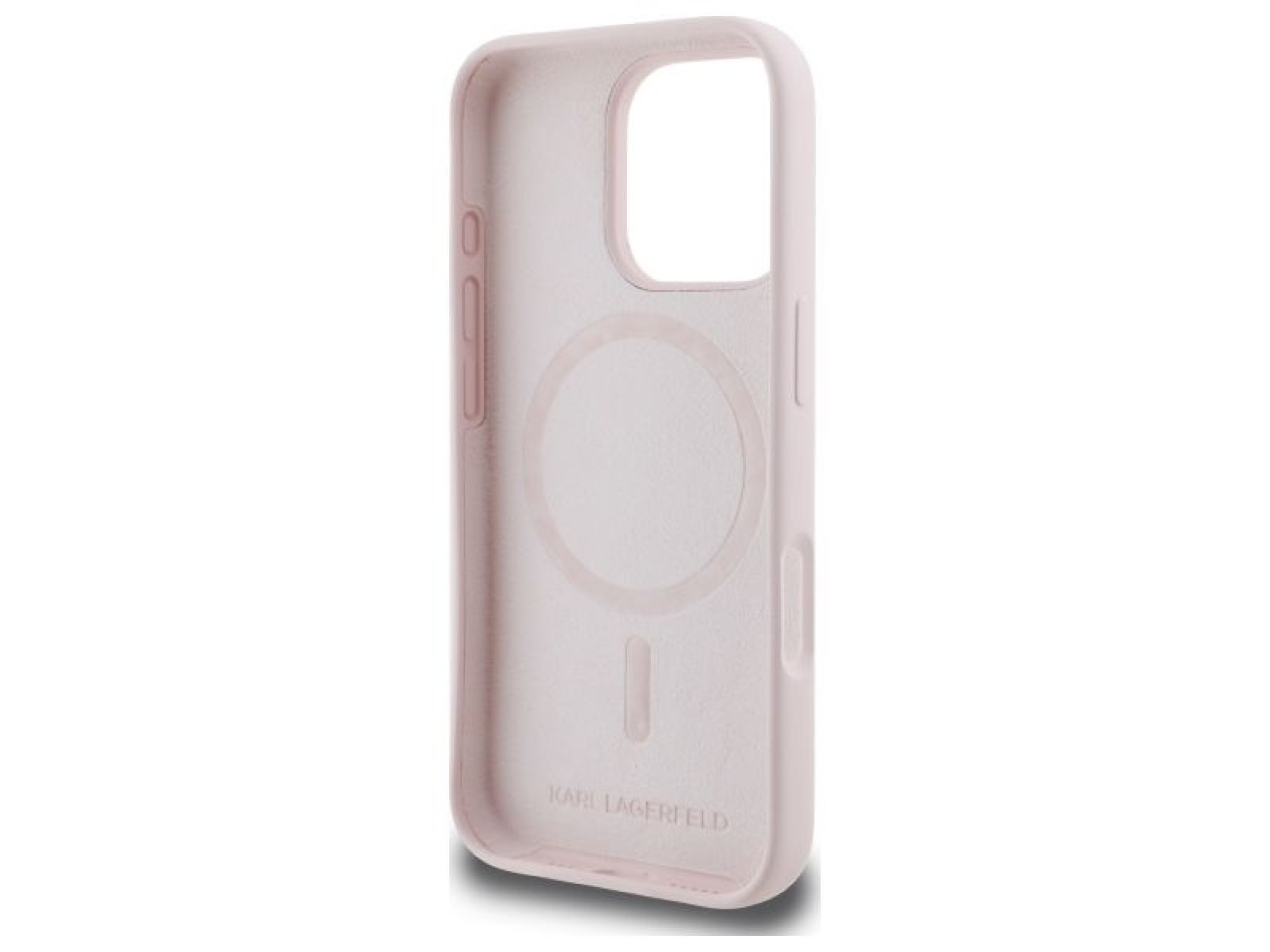 Karl Lagerfeld Silicone Nauble Heads Print MagSafe Case for iPhone 16 Pro - Pink