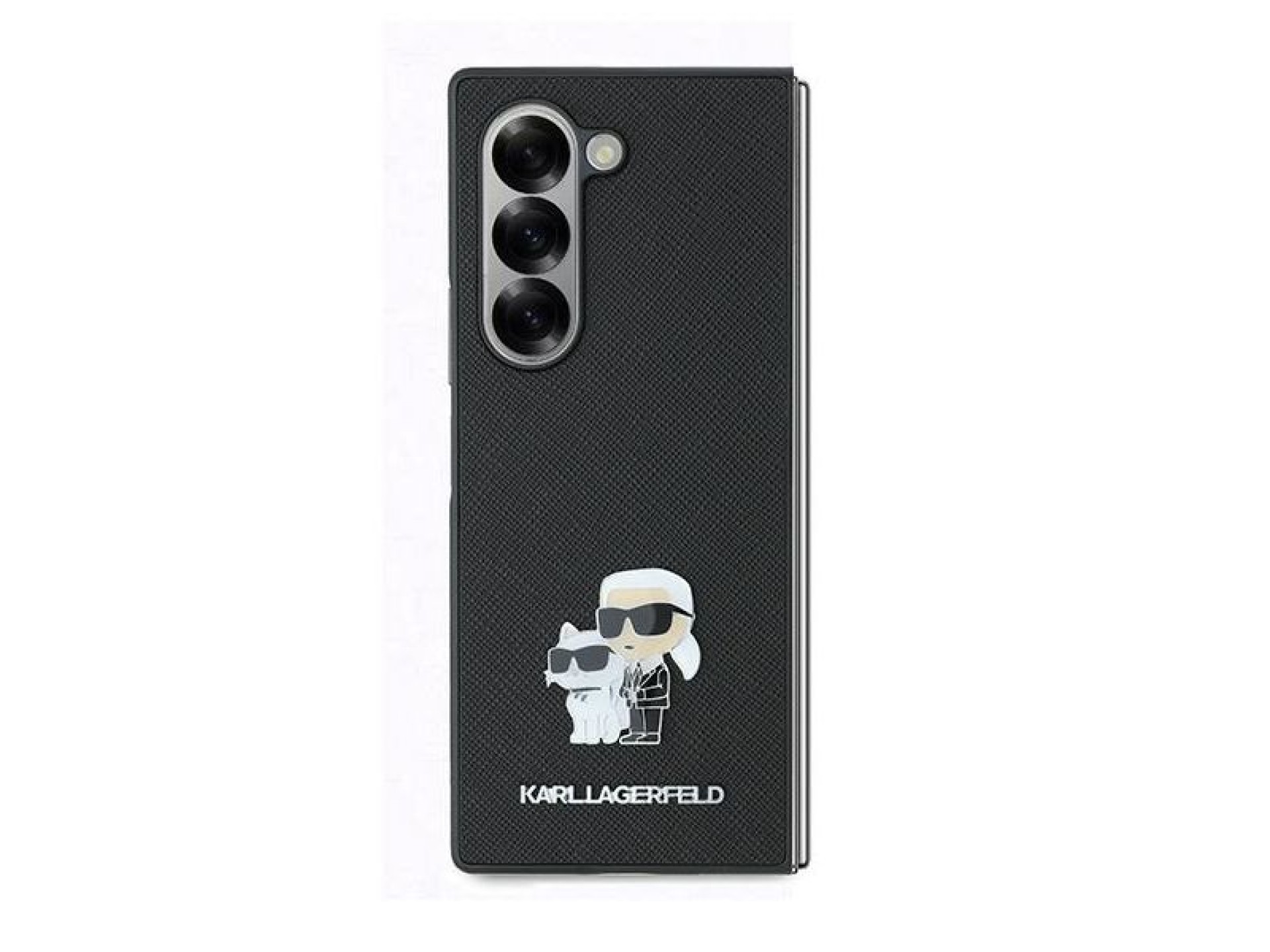 Karl Lagerfeld Saffiano Metal Pin Case for Samsung Galaxy Z Fold 6 - Black