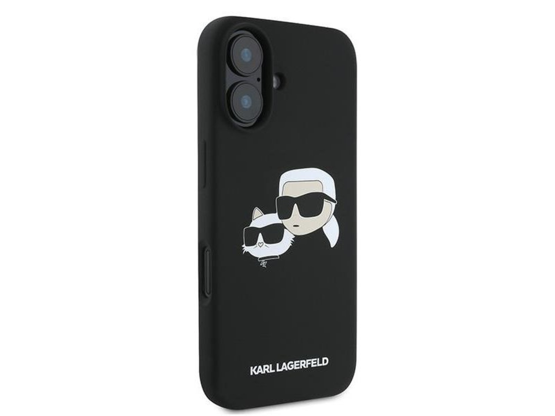 Karl Lagerfeld Silicone Case Nauble Heads Print MagSafe for iPhone 16 Plus - Black
