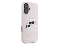 Capa MagSafe de silicone com estampa de cabeças de naufrágio de Karl Lagerfeld para iPhone 16 Plus - Capa MagSafe de silicone com estampa de cabeças de naufrágio de Karl Lagerfeld para iPhone 16 Plus -