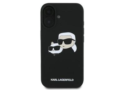 Karl Lagerfeld Silicone Case Nauble Heads Print MagSafe for iPhone 16 Plus - Black Karl Lagerfeld Silicone Case Nauble Heads Print MagSafe for iPhone 16 Plus - Black