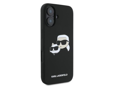 Karl Lagerfeld Silicone Case Nauble Heads Print MagSafe for iPhone 16 Plus - Black Karl Lagerfeld Silicone Case Nauble Heads Print MagSafe for iPhone 16 Plus - Black