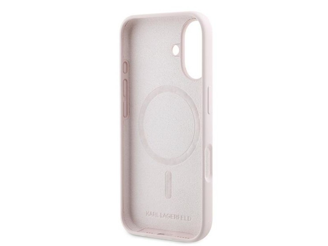 Capa MagSafe de silicone com estampa de cabeças de naufrágio de Karl Lagerfeld para iPhone 16 Plus -