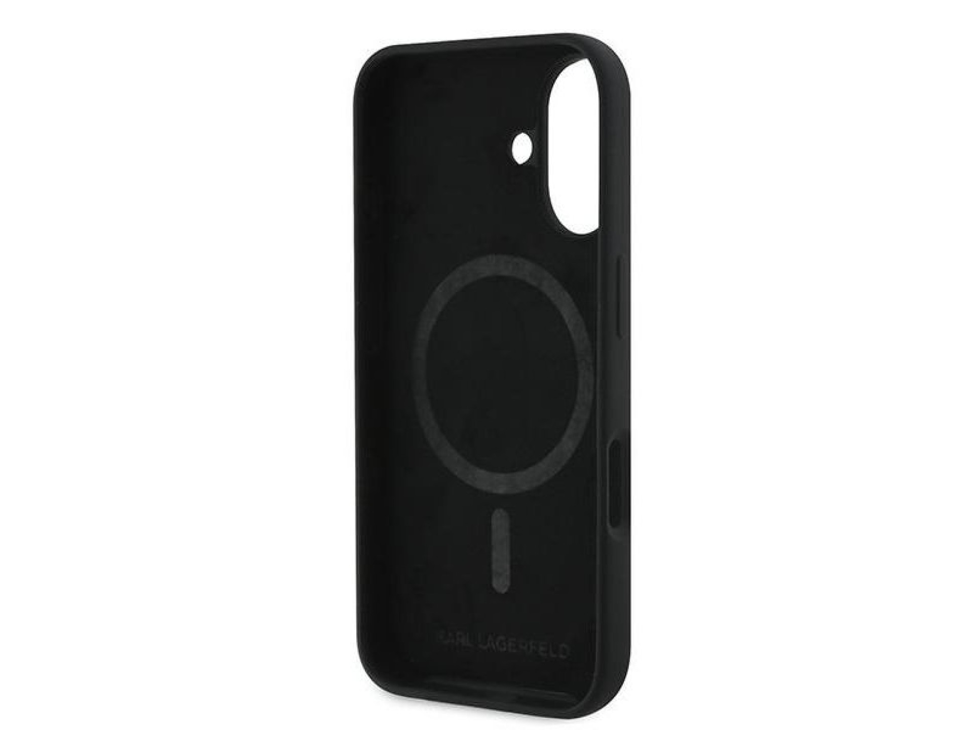 Karl Lagerfeld Silicone Case Nauble Heads Print MagSafe for iPhone 16 Plus - Black