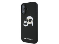 Karl Lagerfeld Silicone Case Nauble Heads Print MagSafe for iPhone 16 Plus - Black Karl Lagerfeld Silicone Case Nauble Heads Print MagSafe for iPhone 16 Plus - Black