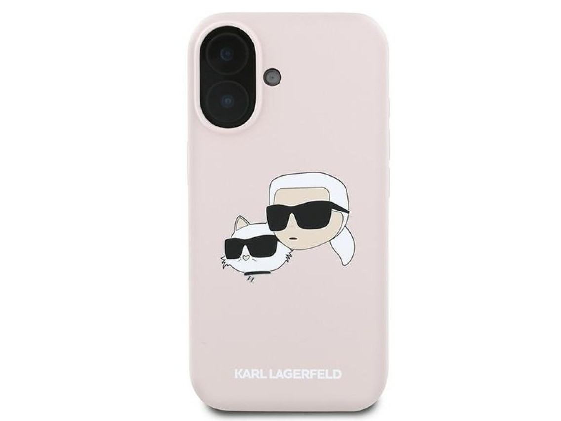 Capa MagSafe de silicone com estampa de cabeças de naufrágio de Karl Lagerfeld para iPhone 16 Plus -