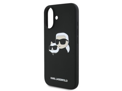 Karl Lagerfeld Silicone Case Nauble Heads Print MagSafe for iPhone 16 Plus - Black Karl Lagerfeld Silicone Case Nauble Heads Print MagSafe for iPhone 16 Plus - Black
