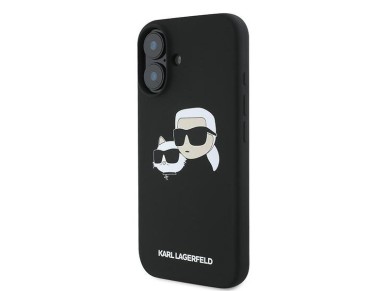 Karl Lagerfeld Silicone Case Nauble Heads Print MagSafe for iPhone 16 Plus - Black Karl Lagerfeld Silicone Case Nauble Heads Print MagSafe for iPhone 16 Plus - Black