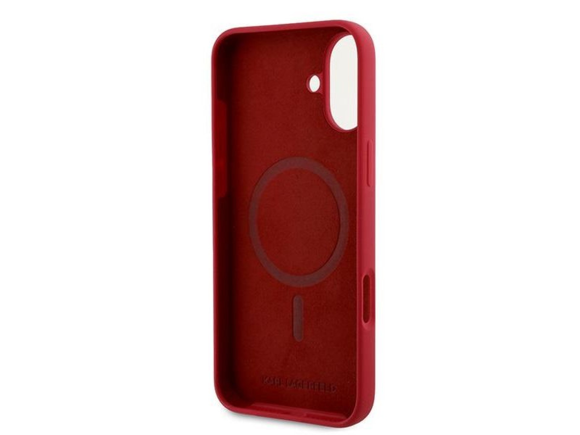 Karl Lagerfeld Silicone Karl&Choupette Heads Ring MagSafe Case for iPhone 16 Plus - Red