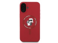 Karl Lagerfeld Silicone Karl&Choupette Heads Ring MagSafe Case for iPhone 16 Plus - Red Karl Lagerfeld Silicone Karl&Choupette Heads Ring MagSafe Case for iPhone 16 Plus - Red