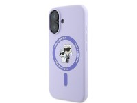 Karl Lagerfeld Silicone Karl&Choupette Heads Ring MagSafe Case for iPhone 16 Plus - Purple Karl Lagerfeld Silicone Karl&Choupette Heads Ring MagSafe Case for iPhone 16 Plus - Purple