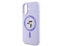 Karl Lagerfeld Silicone Karl&Choupette Heads Ring MagSafe Case for iPhone 16 Plus - Purple Karl Lagerfeld Silicone Karl&Choupette Heads Ring MagSafe Case for iPhone 16 Plus - Purple