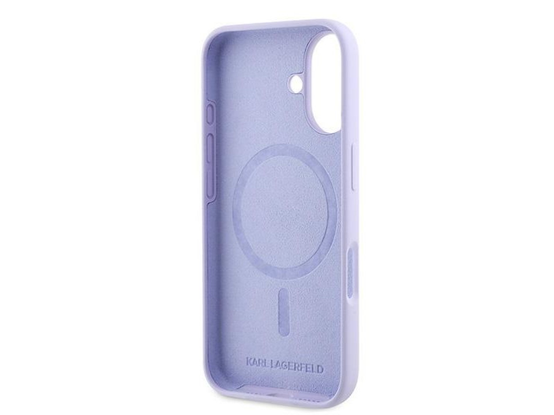 Karl Lagerfeld Silicone Karl&Choupette Heads Ring MagSafe Case for iPhone 16 Plus - Purple