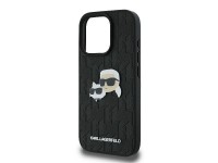 Capa para iPhone 16 Pro Max com broche de cabeça de Karl Lagerfeld e monograma Karl & Choupette - Pr Capa para iPhone 16 Pro Max com broche de cabeça de Karl Lagerfeld e monograma Karl & Choupette - Pr