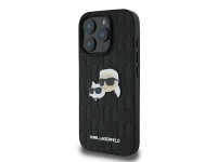 Capa para iPhone 16 Pro Max com broche de cabeça de Karl Lagerfeld e monograma Karl & Choupette - Pr Capa para iPhone 16 Pro Max com broche de cabeça de Karl Lagerfeld e monograma Karl & Choupette - Pr