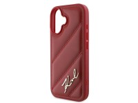 Karl Lagerfeld Diagonal Quilted Script iPhone 16 Case - Red Karl Lagerfeld Diagonal Quilted Script iPhone 16 Case - Red