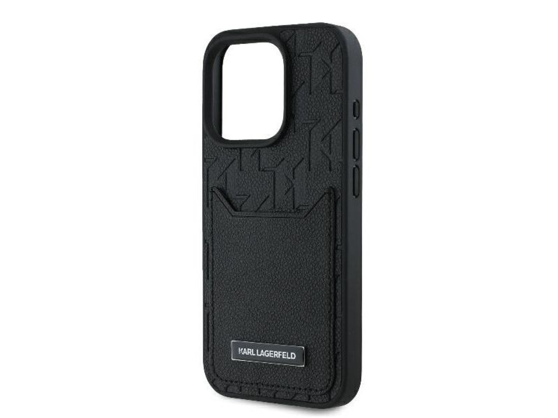 Karl Lagerfeld Cardslots Monogram iPhone 16 Pro Max Case - Black