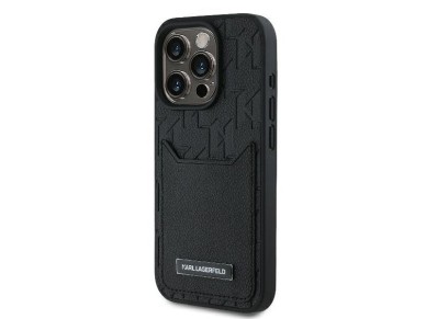 Karl Lagerfeld Cardslots Monogram iPhone 16 Pro Max Case - Black Karl Lagerfeld Cardslots Monogram iPhone 16 Pro Max Case - Black