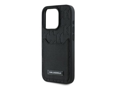 Karl Lagerfeld Cardslots Monogram iPhone 16 Pro Max Case - Black Karl Lagerfeld Cardslots Monogram iPhone 16 Pro Max Case - Black