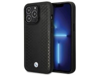 BMW Leather Diamond Pattern case for iPhone 14 Pro - black BMW Leather Diamond Pattern case for iPhone 14 Pro - black