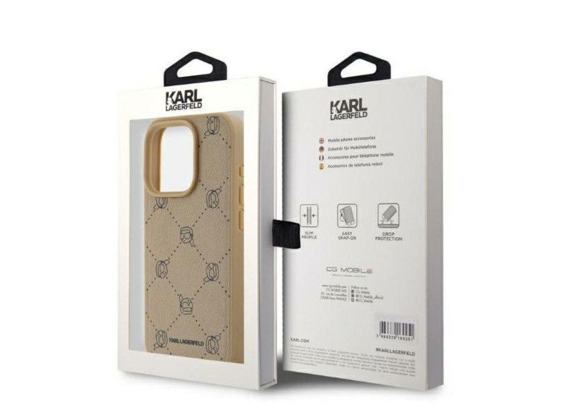 Karl Lagerfeld Magsafe Karl Head iPhone 15 Pro Case - Beige