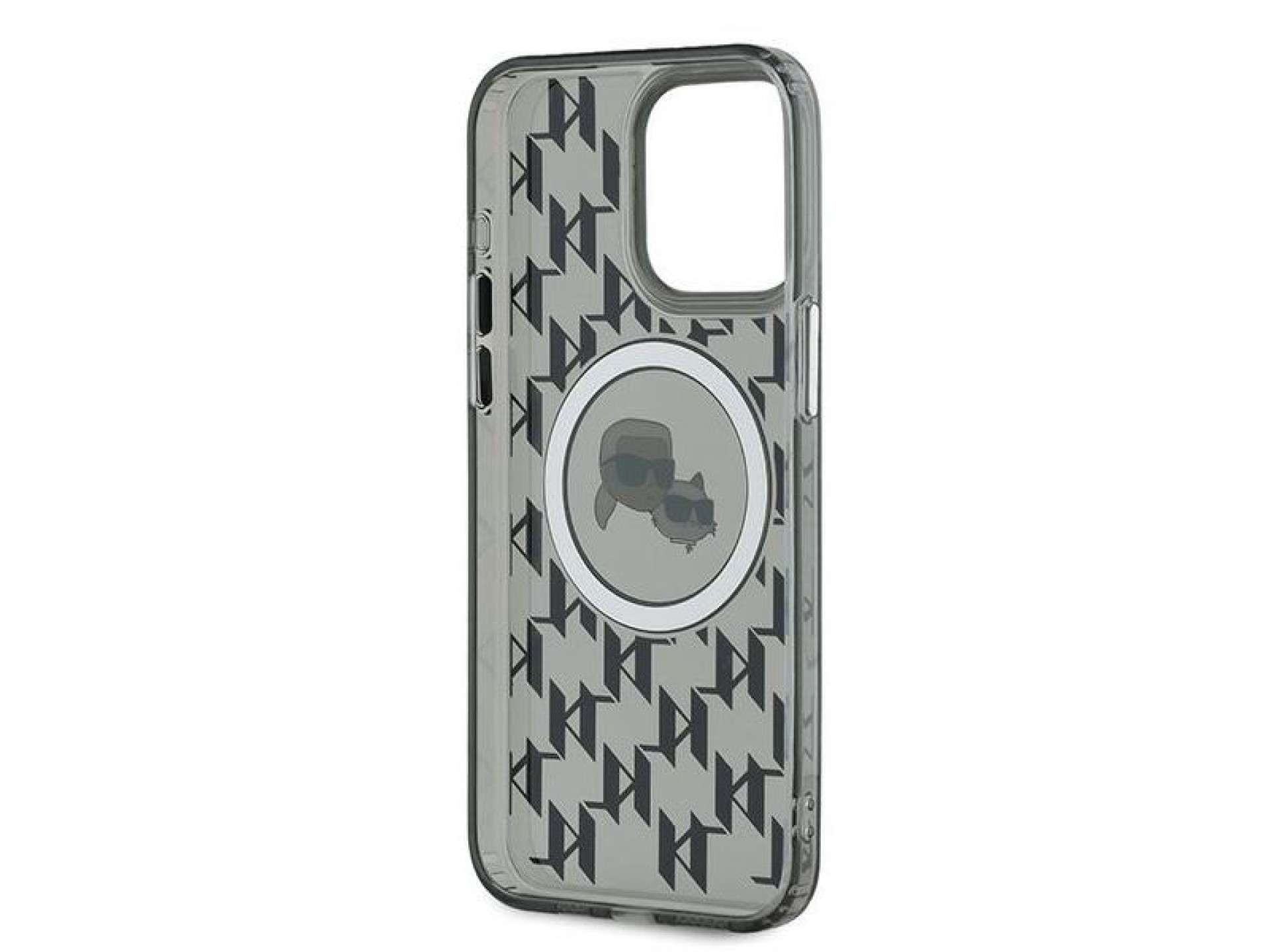 Funda Karl Lagerfeld IML Monogram Karl & Choupette Head MagSafe para iPhone 15 Pro - Negra