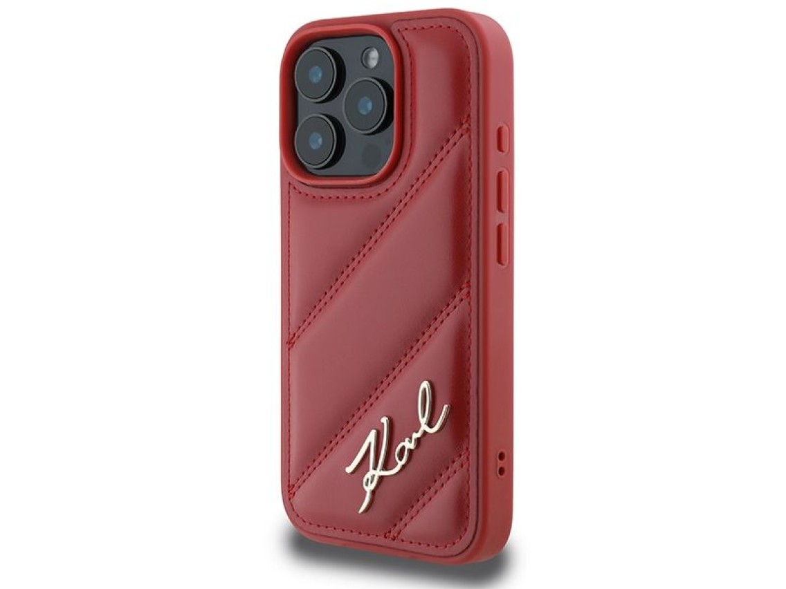Capa Karl Lagerfeld Matelassada para iPhone 16 Pro - Vermelha