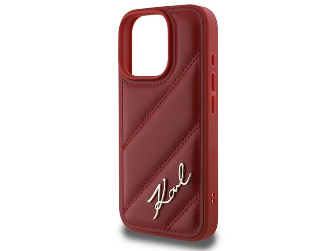 Capa Karl Lagerfeld Matelassada para iPhone 16 Pro - Vermelha