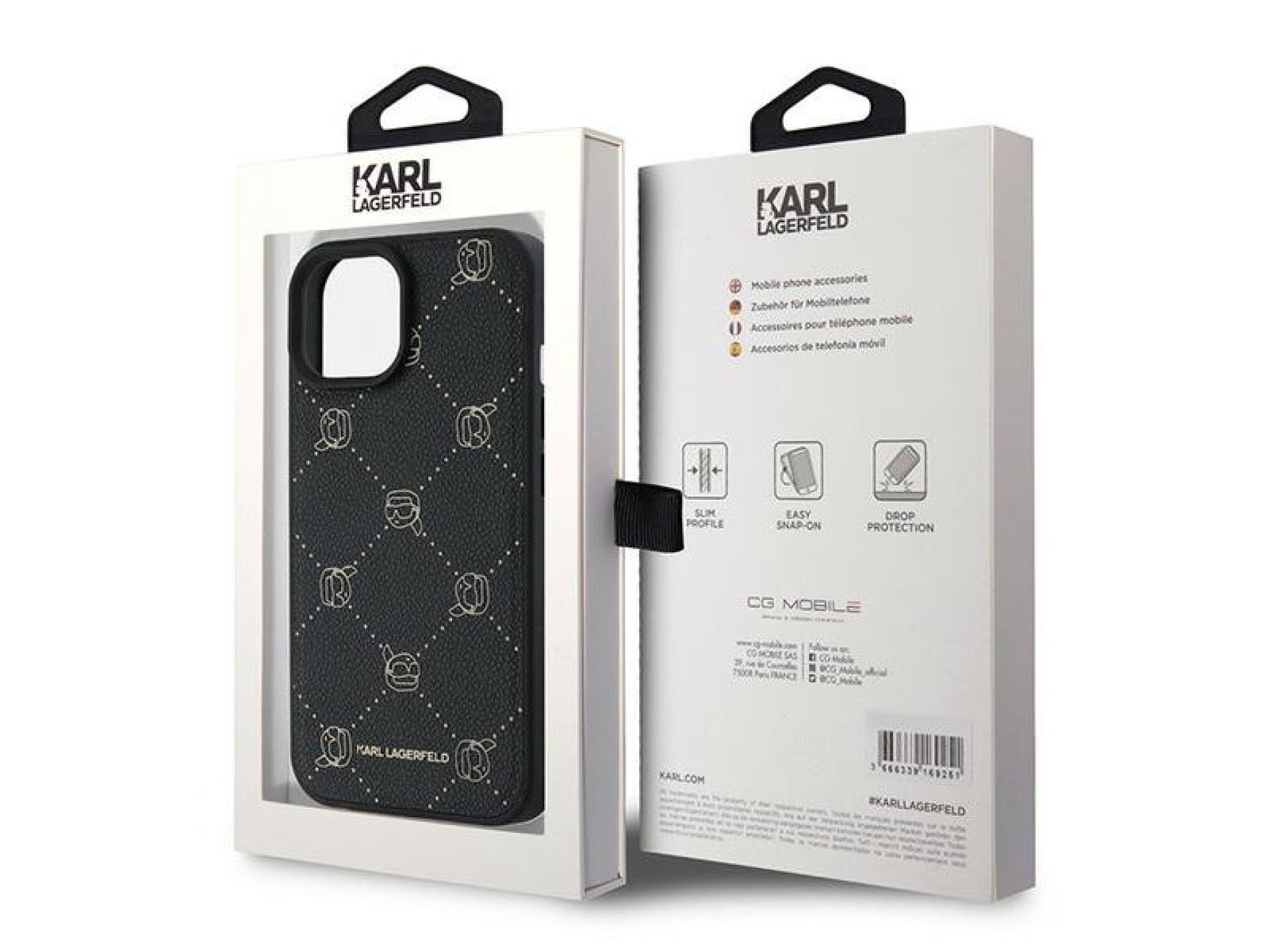 Capa MagSafe Karl Lagerfeld Karl Head para iPhone 15 Plus - Preta