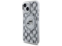 Karl Lagerfeld IML Monogram Karl & Choupette Head MagSafe iPhone 15 Case - Clear Karl Lagerfeld IML Monogram Karl & Choupette Head MagSafe iPhone 15 Case - Clear