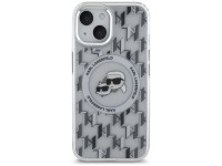 Karl Lagerfeld IML Monogram Karl & Choupette Head MagSafe iPhone 15 Case - Clear Karl Lagerfeld IML Monogram Karl & Choupette Head MagSafe iPhone 15 Case - Clear