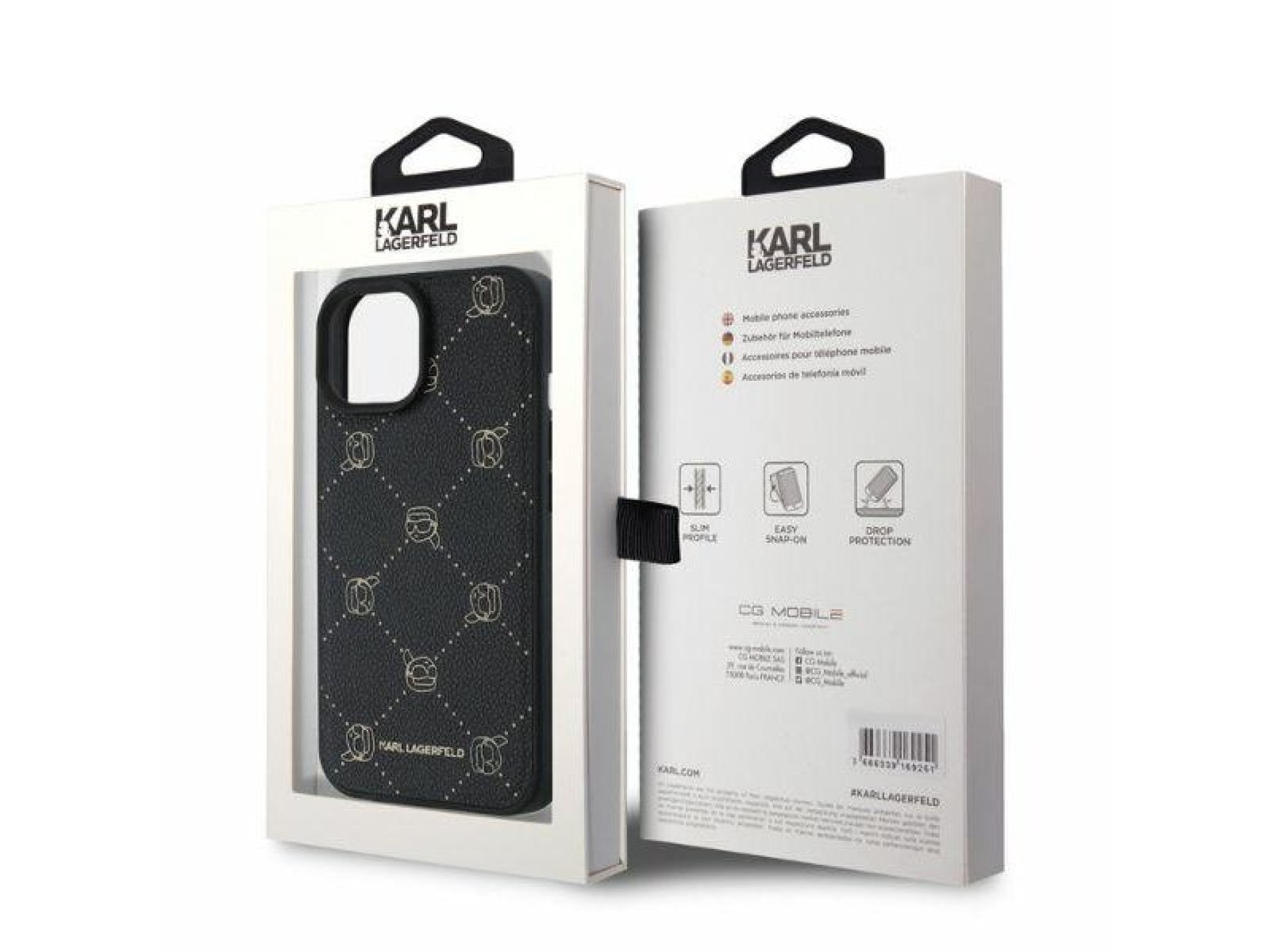 Karl Lagerfeld Magsafe Karl Head iPhone 15 Case - Black