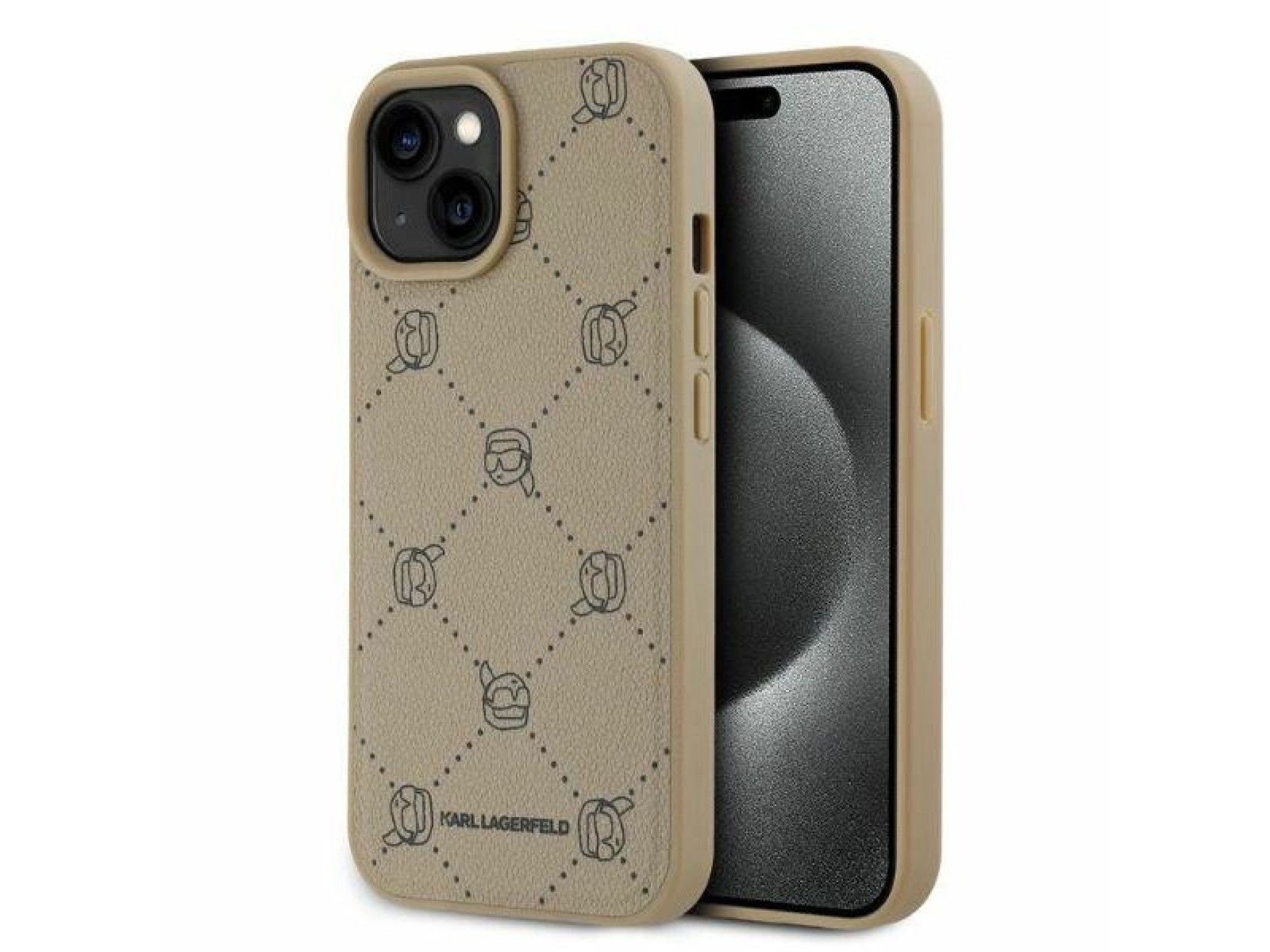 Karl Lagerfeld Magsafe Karl Head iPhone 15 Case - Beige