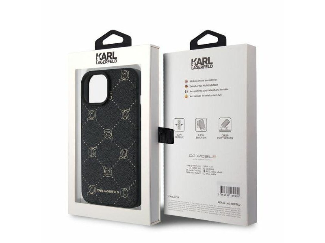 Karl Lagerfeld Magsafe Karl Head iPhone 15 Case - Black