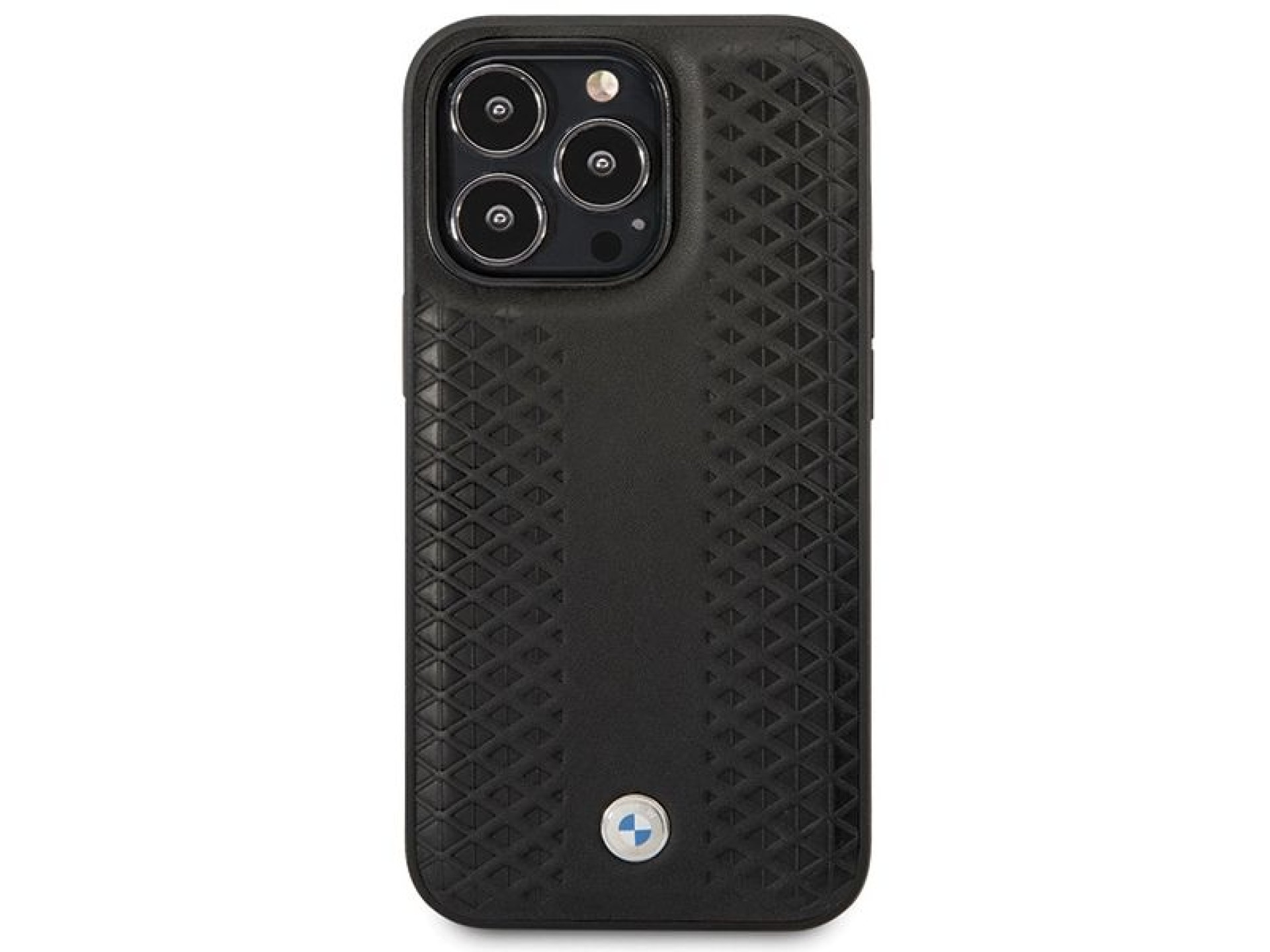 BMW Leather Diamond Pattern case for iPhone 14 Pro - black