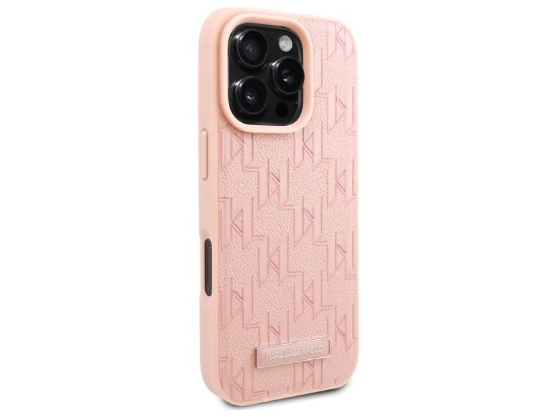 Funda Karl Lagerfeld Hot Stamp MagSafe para iPhone 16 Pro - Rosa