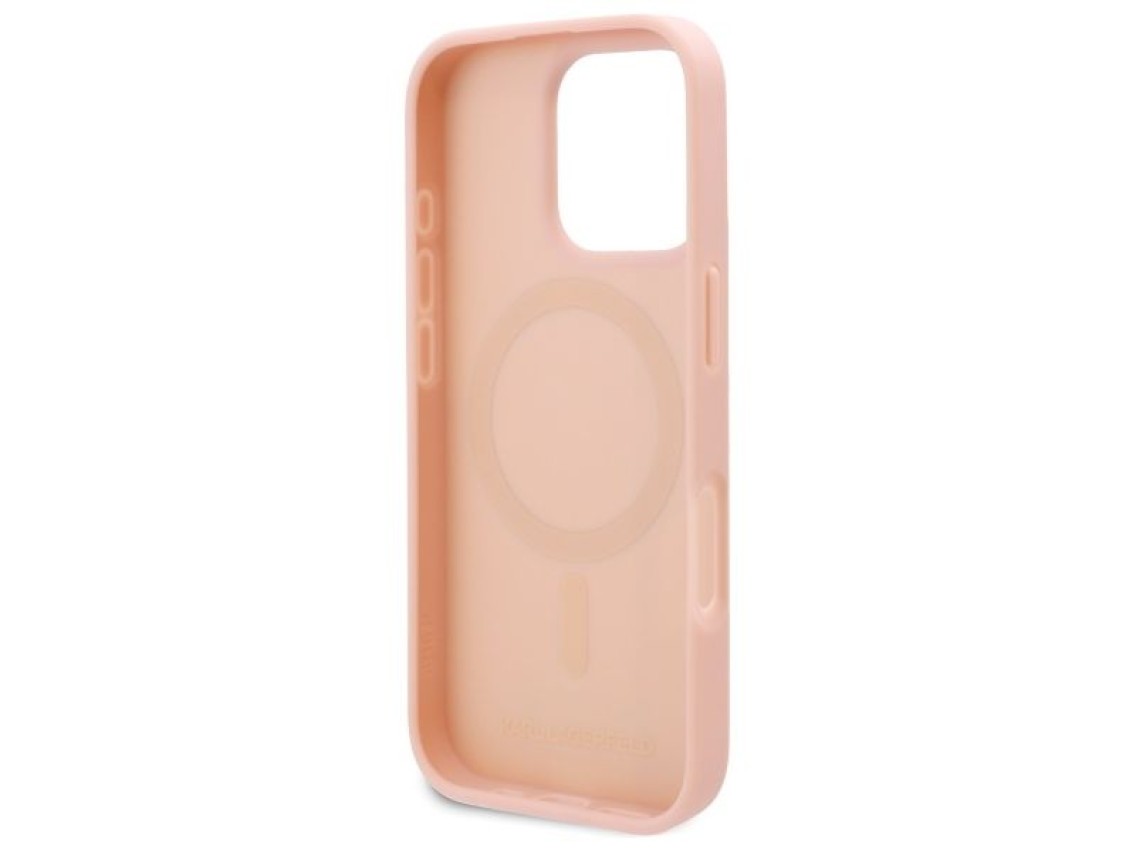 Funda Karl Lagerfeld Hot Stamp MagSafe para iPhone 16 Pro - Rosa