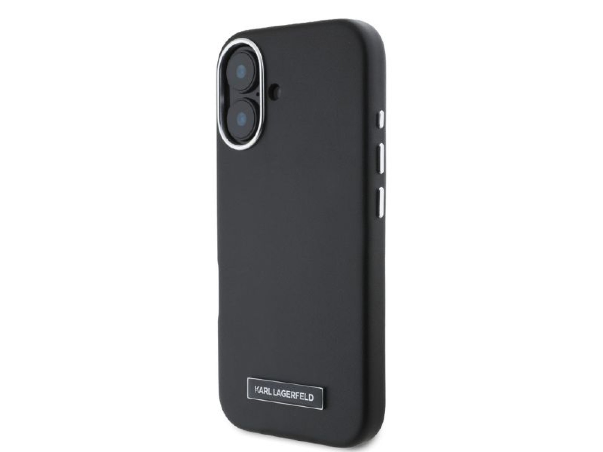 Karl Lagerfeld FW Metal Plate MagSafe iPhone 16 Case - Black