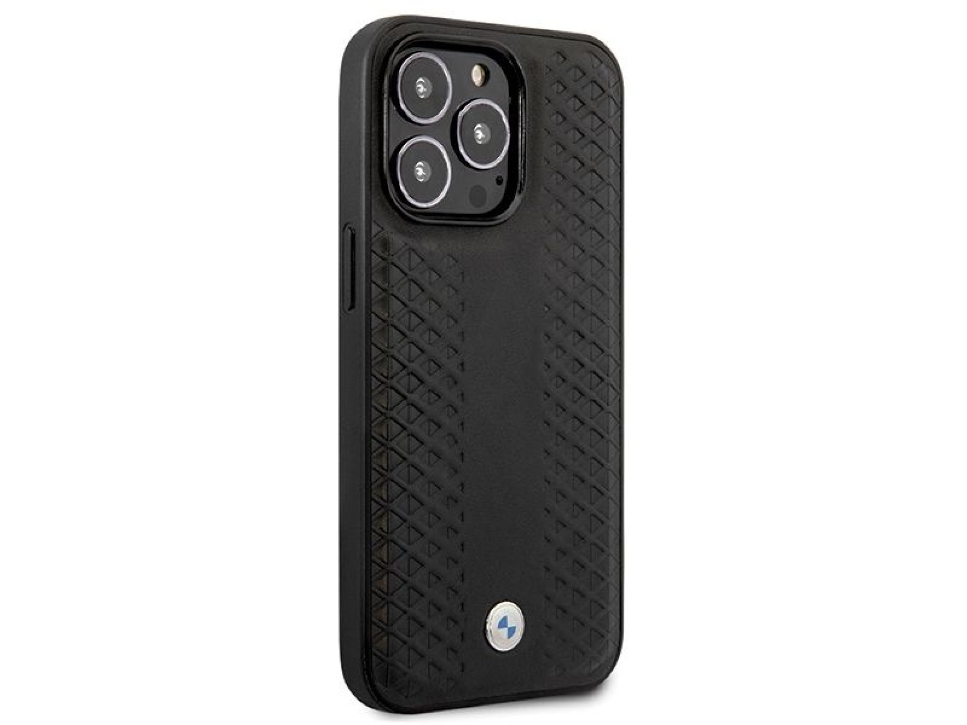 BMW Leather Diamond Pattern case for iPhone 14 Pro - black