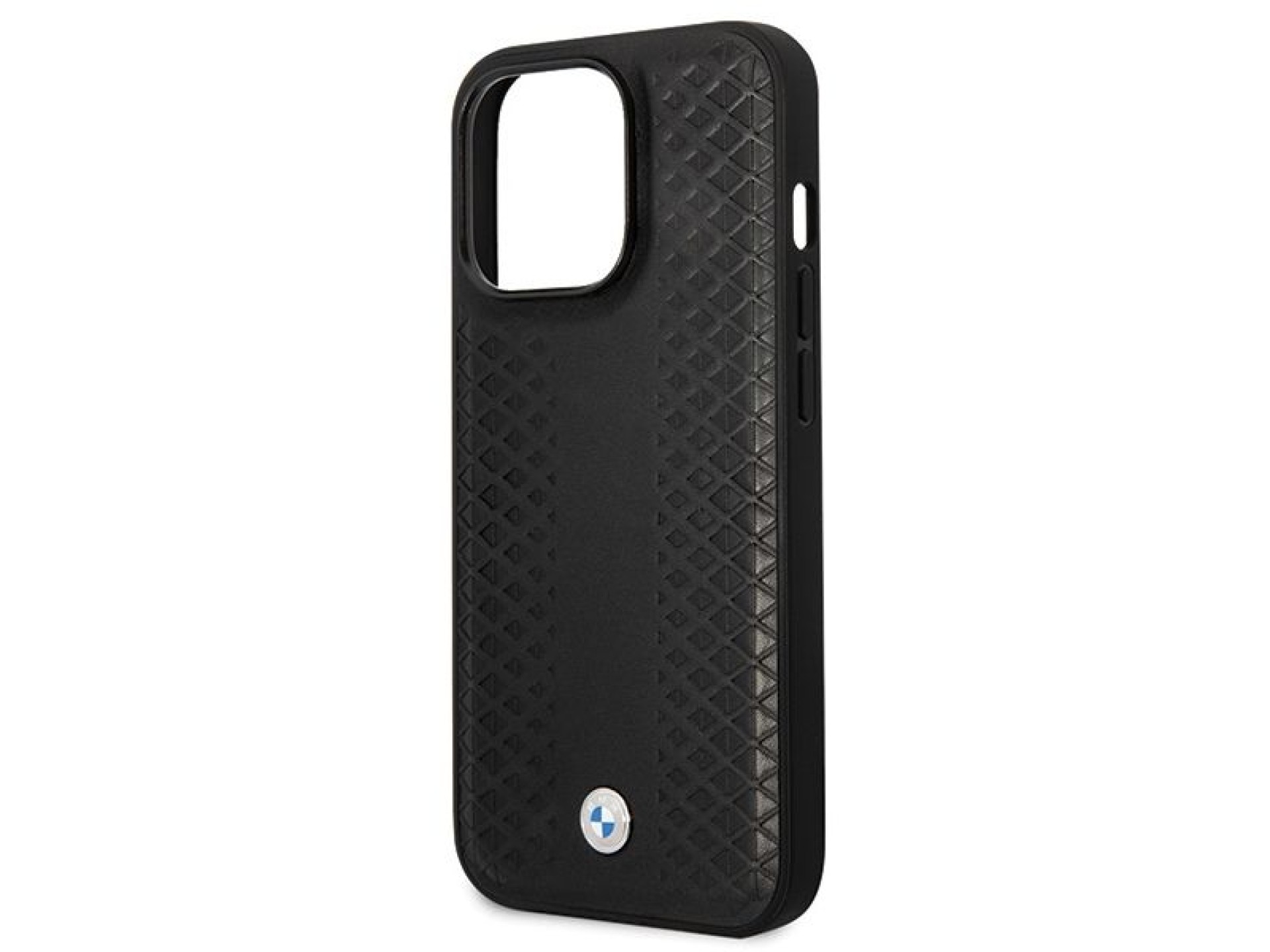 BMW Leather Diamond Pattern case for iPhone 14 Pro - black