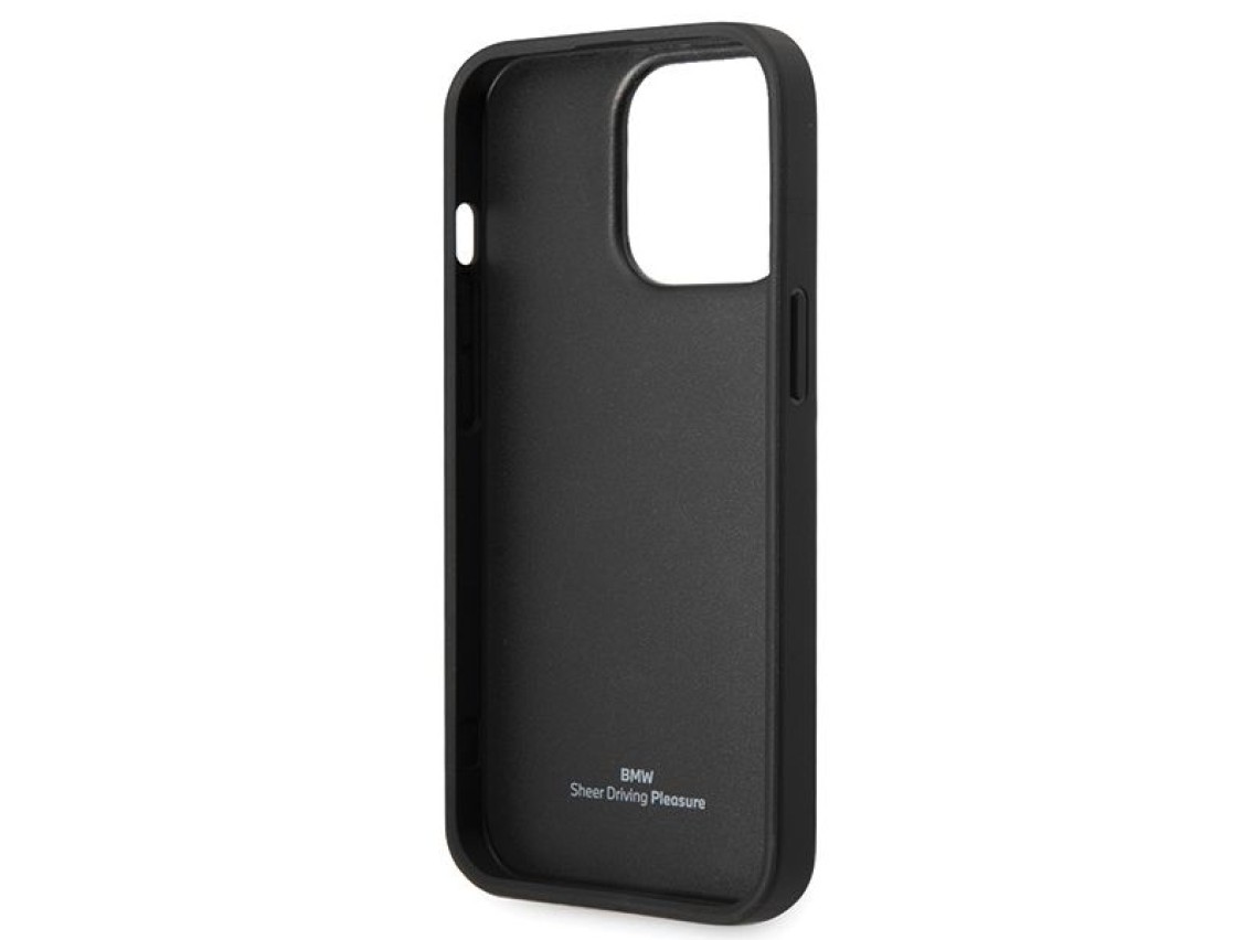 BMW Leather Diamond Pattern case for iPhone 14 Pro - black