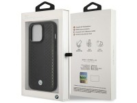BMW Leather Diamond Pattern case for iPhone 14 Pro - black BMW Leather Diamond Pattern case for iPhone 14 Pro - black